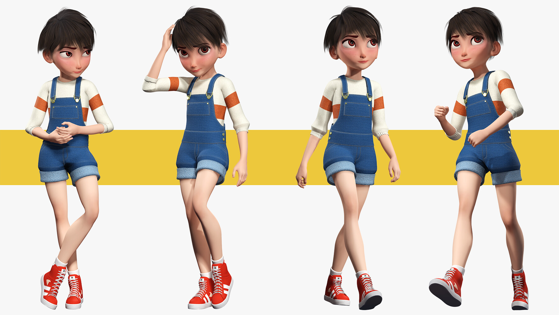 ArtStation - Young Teen Girl Rigged Character HQ Low-poly 3D model ...