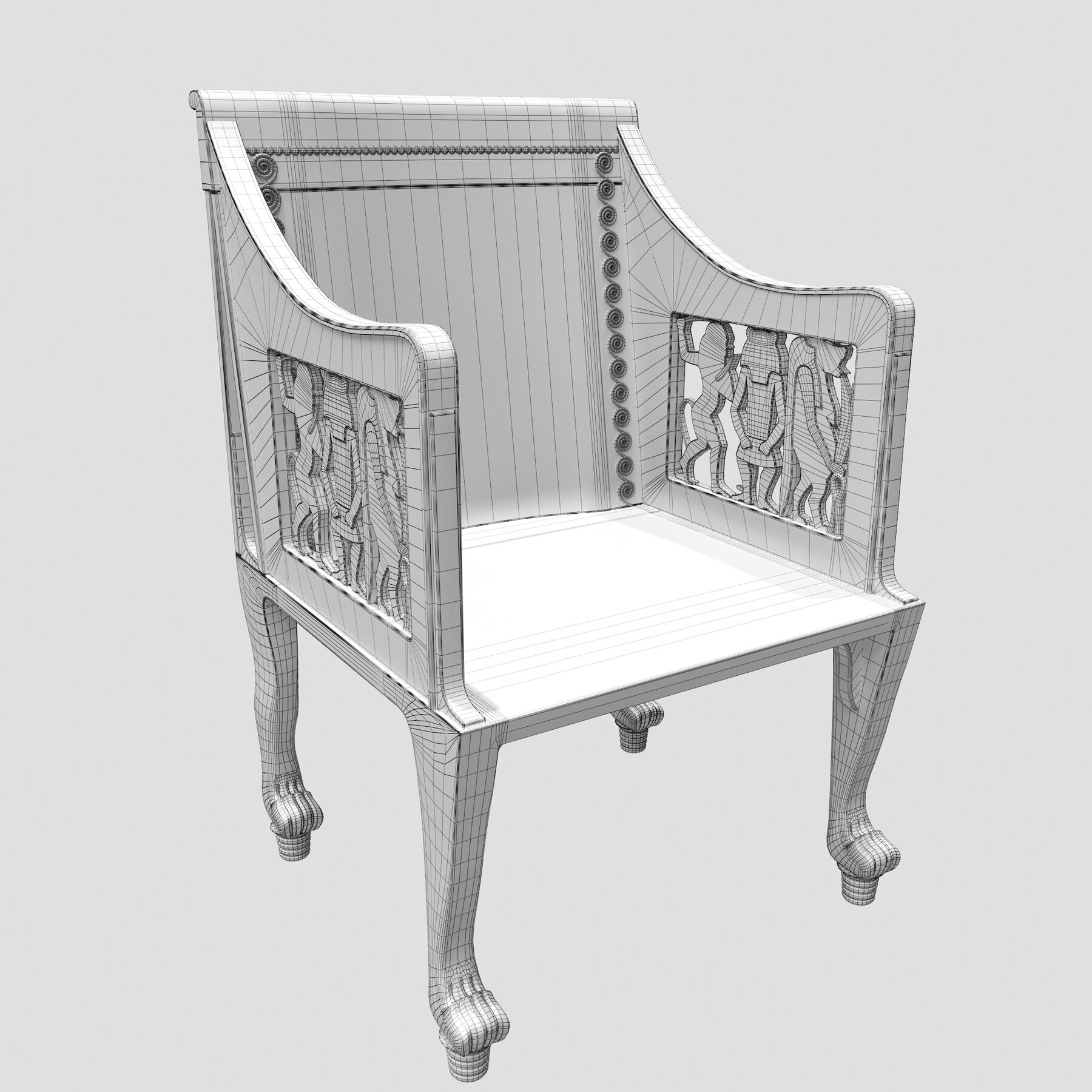 ArtStation Egyptian Furniture Yuya and Thuya Tomb Chair B Game Assets