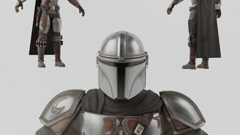 Mandalorian Din Djarin Lowpoly Rigged