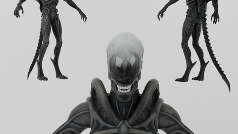 Xenomorph lowpoly Rigged