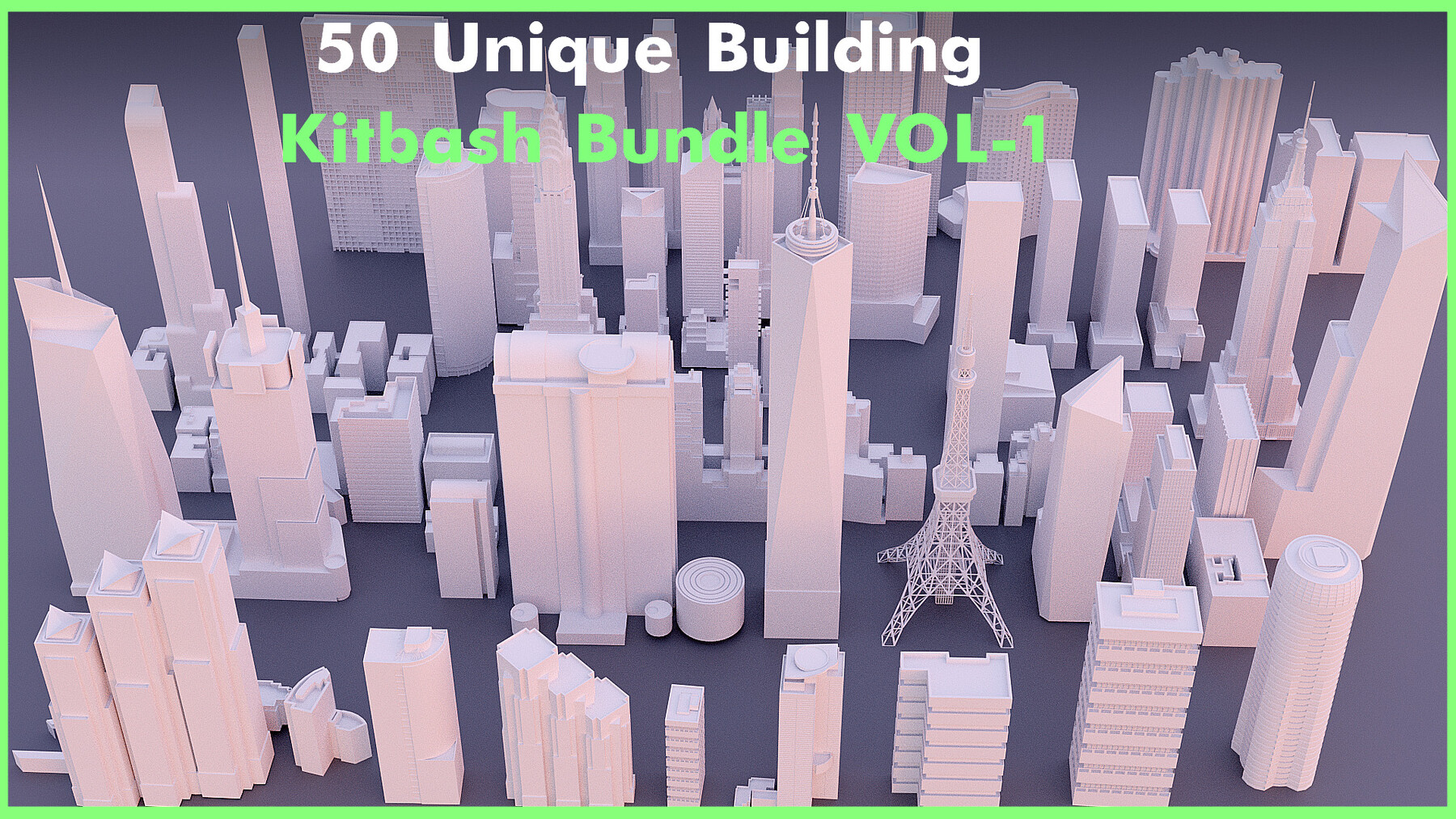 ArtStation - 50+ Unique Building Kitbash Bundle VOL-1 | Game Assets