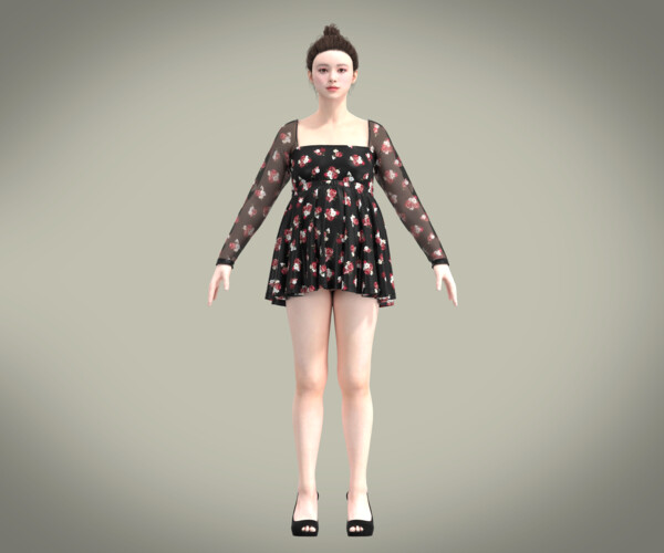 ArtStation - Ladies Maternity Mesh top with red floral Print | Resources