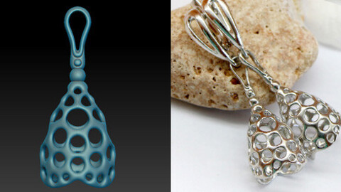 Dangle earrings with openwork pattern. 3D Jewelry model for printing