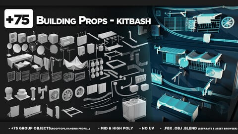 +75 Building Props - KITBASH - VOL 06