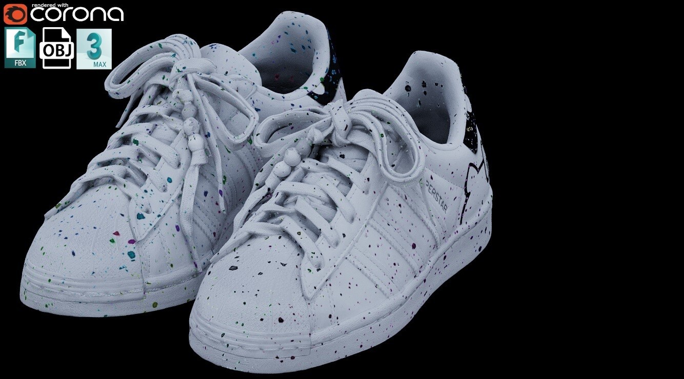 ArtStation Adidas Superstar Hello Kitty Custom Shoes Low-poly | Game