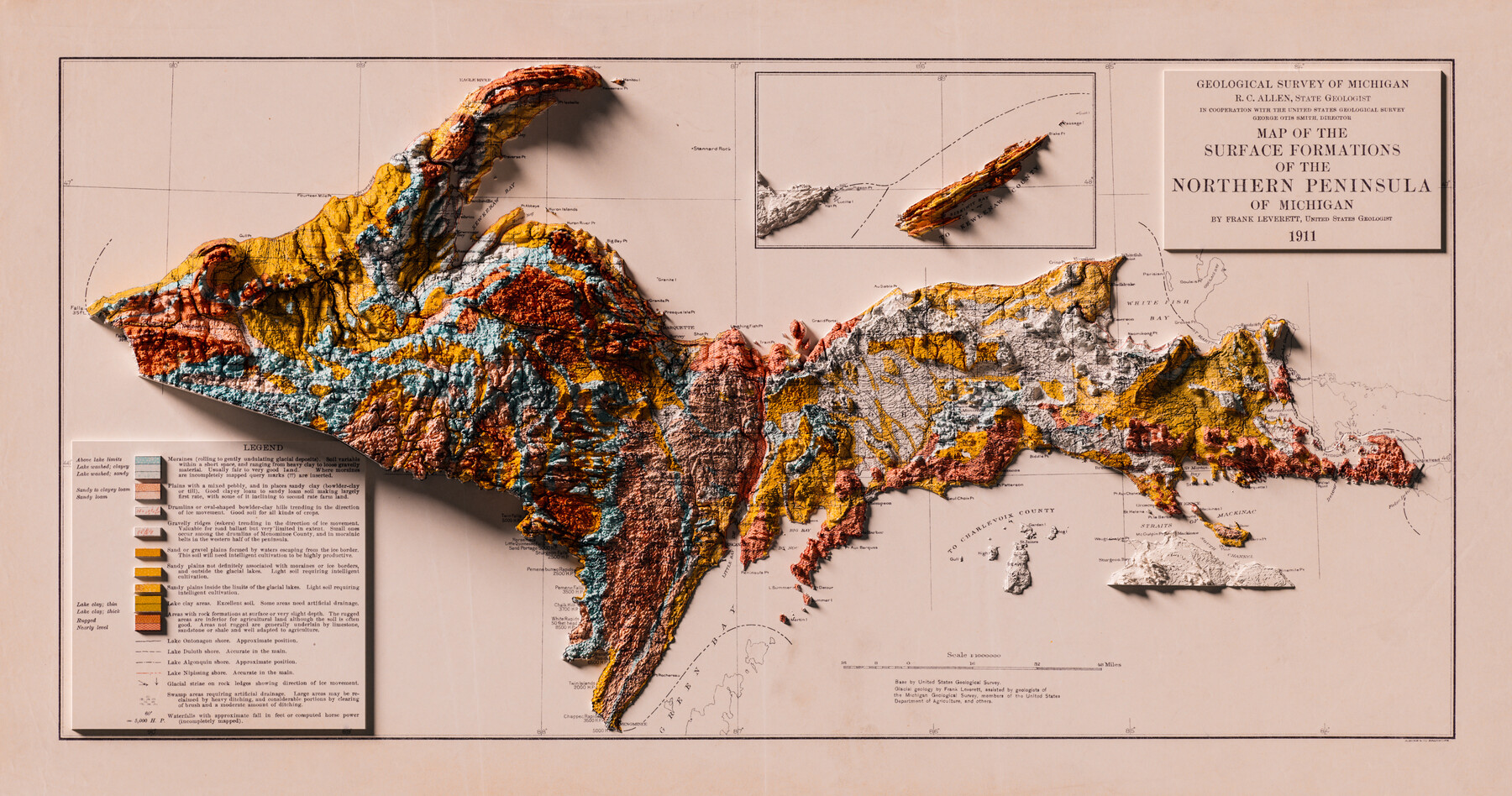 ArtStation 1911 3D Geologic Map Of The UP Michigan Artworks   File 