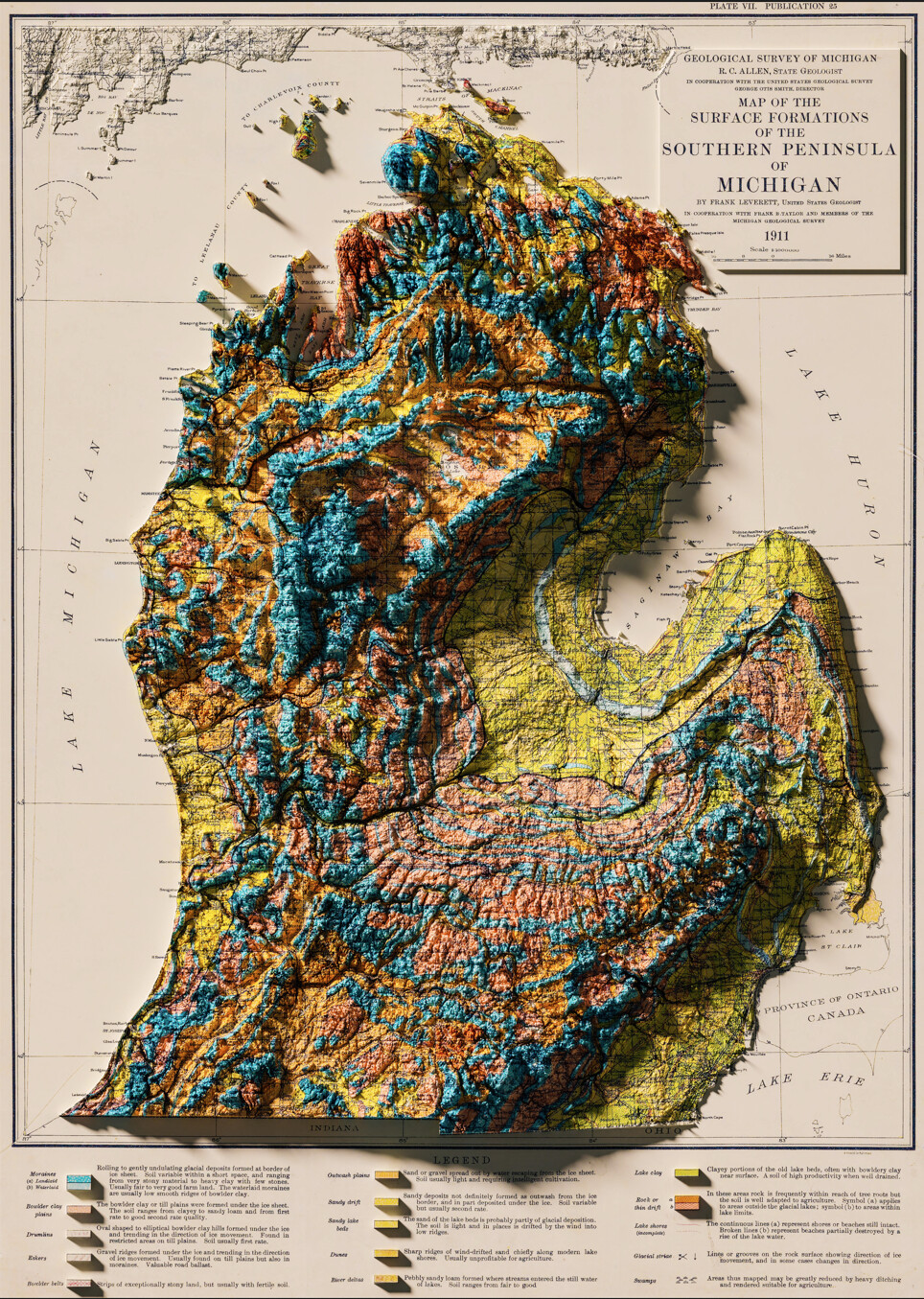 ArtStation 1911 3D Geologic Map Of Michigan Artworks   File 