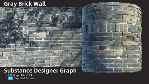 Gray Brick Wall Material | Substance Designer Graph