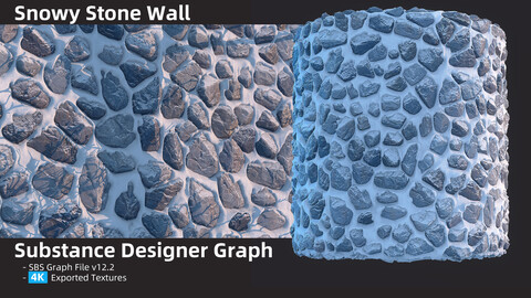 Snowy Stone Wall Material | Substance Designer Graph