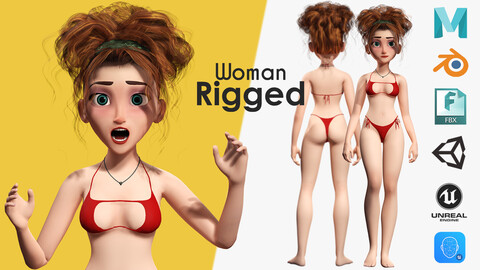 Woman Bikini Rigged Character HQ