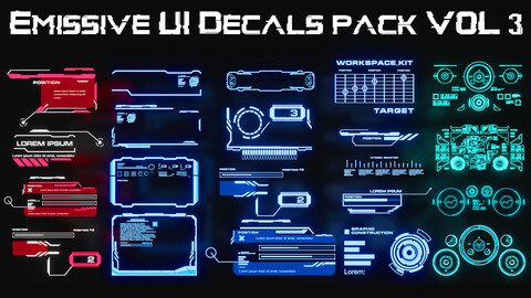 Emissive Ui Decals Pack Vol 3 | Png | Kpack | Decal Machine