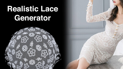 Realistic Lace Texture Generator Bundle 4K (*.Sbsar, *.Sbs, *.Png, Unreal Engine 5 )