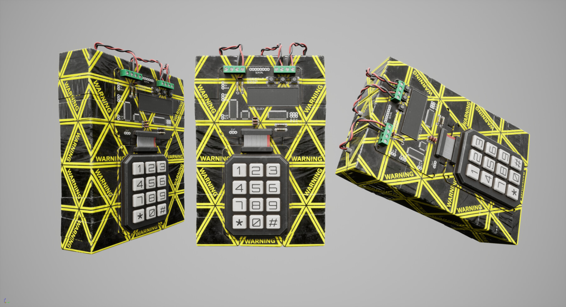 ArtStation C4 bomb with timer circuit Plus extra skins Game Assets