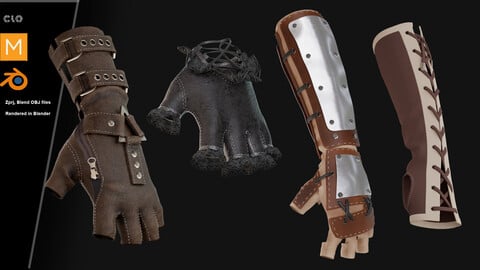 Medieval Gloves in Steampunk style