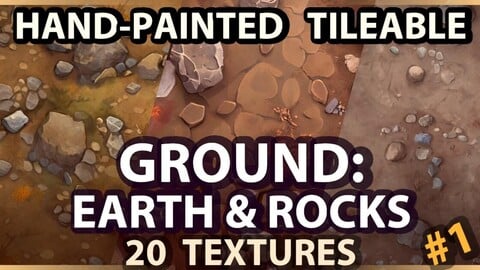 Ground: Earth and Rocks -- 20 TEXTURES -- (Hand-painted, Tileable) #1
