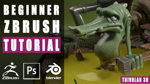 ZBrush Beginner's Course: Sculpting Crile the Slaver Crocodile