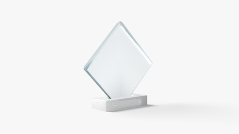 Rhombus Glass Award Trophy - crystal plaque trophies