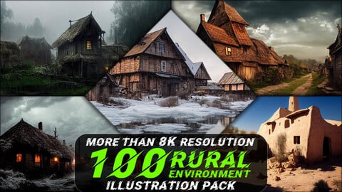 100 Rural Environment Illustration Pack - Vol 1 (More Than 8K)