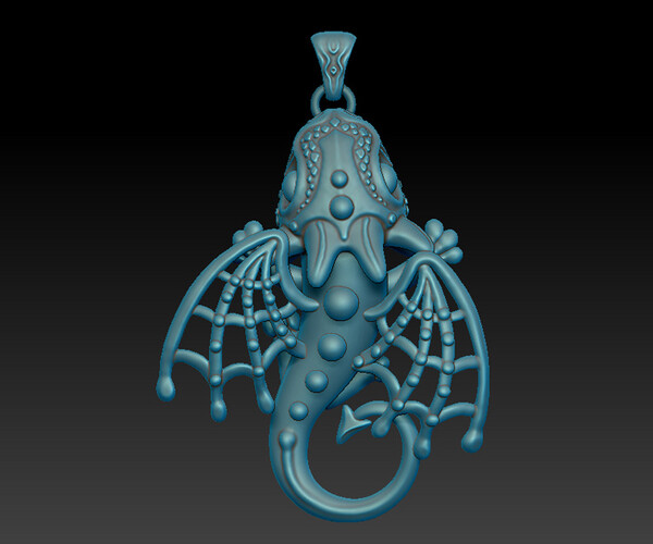 ArtStation - Dragon pendant with wings and pattern for oxidizing ...