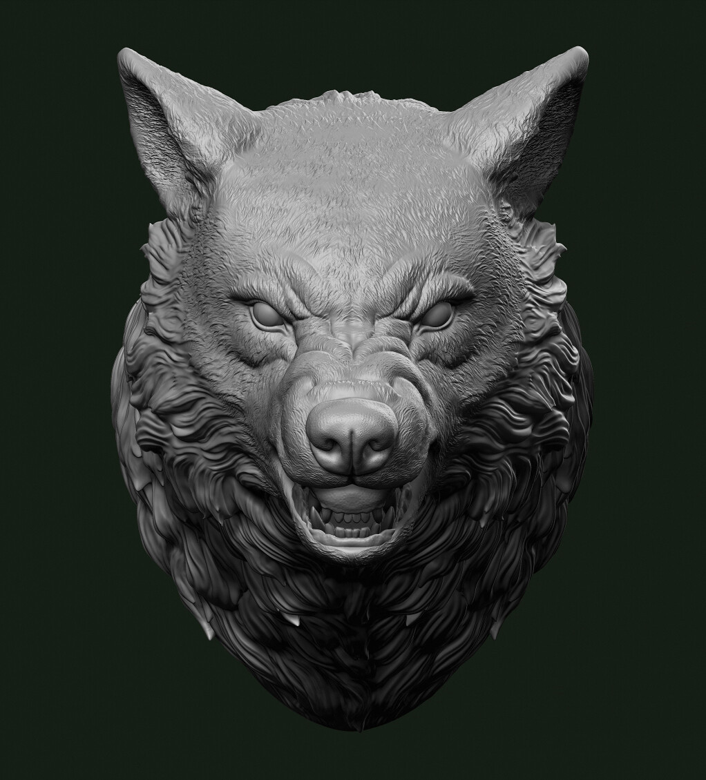 ArtStation - Wolf head 3D print model | Resources