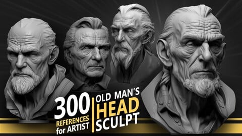 300 Old man's Head Sculpt - References for artist