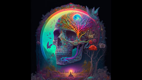 Psychedelic Skull 2