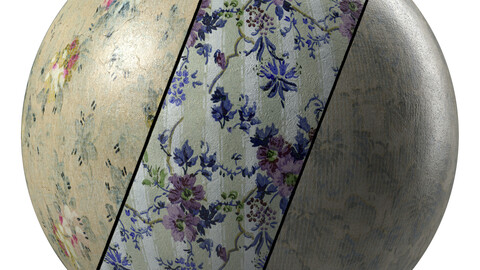 WallPaper Materials 2- By 3 Patterns, Seamless, Pbr, 4k