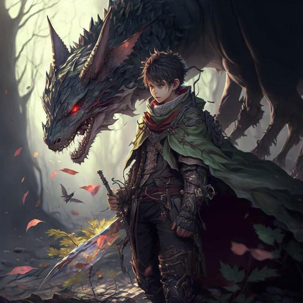 ArtStation  Anime boy and his dragon  Artworks