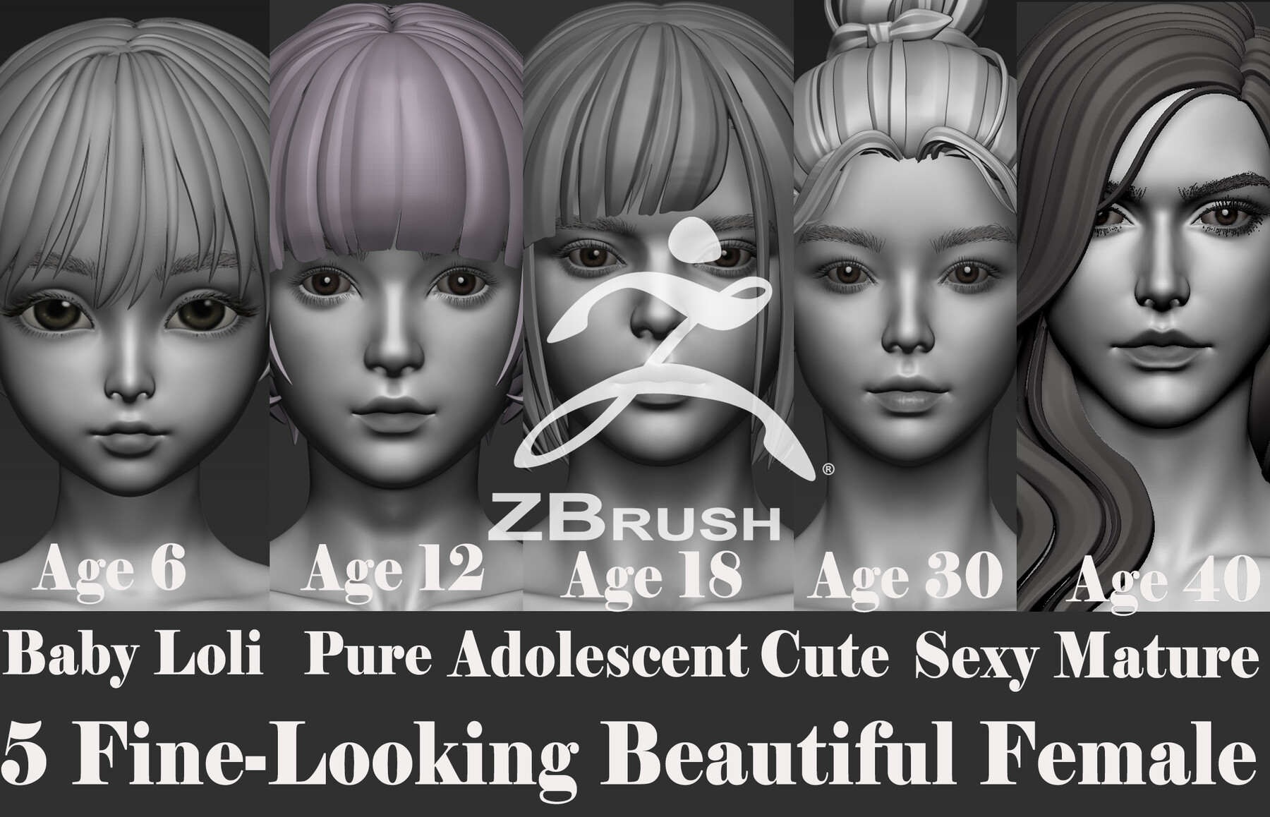 Artstation 5 Fine Looking Beautiful Female Basemesh From 6 To 40