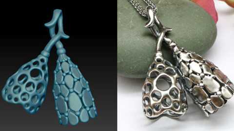 Jewelry 3D model for printing. Miniature pendant with openwork pattern.