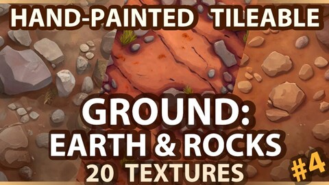 Ground: Earth and Rocks -- 20 TEXTURES -- (Hand-painted, Tileable) #4