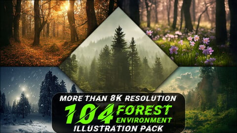104 Forest Environment Illustration Pack - Vol 1 (More Than 8K Resolution)