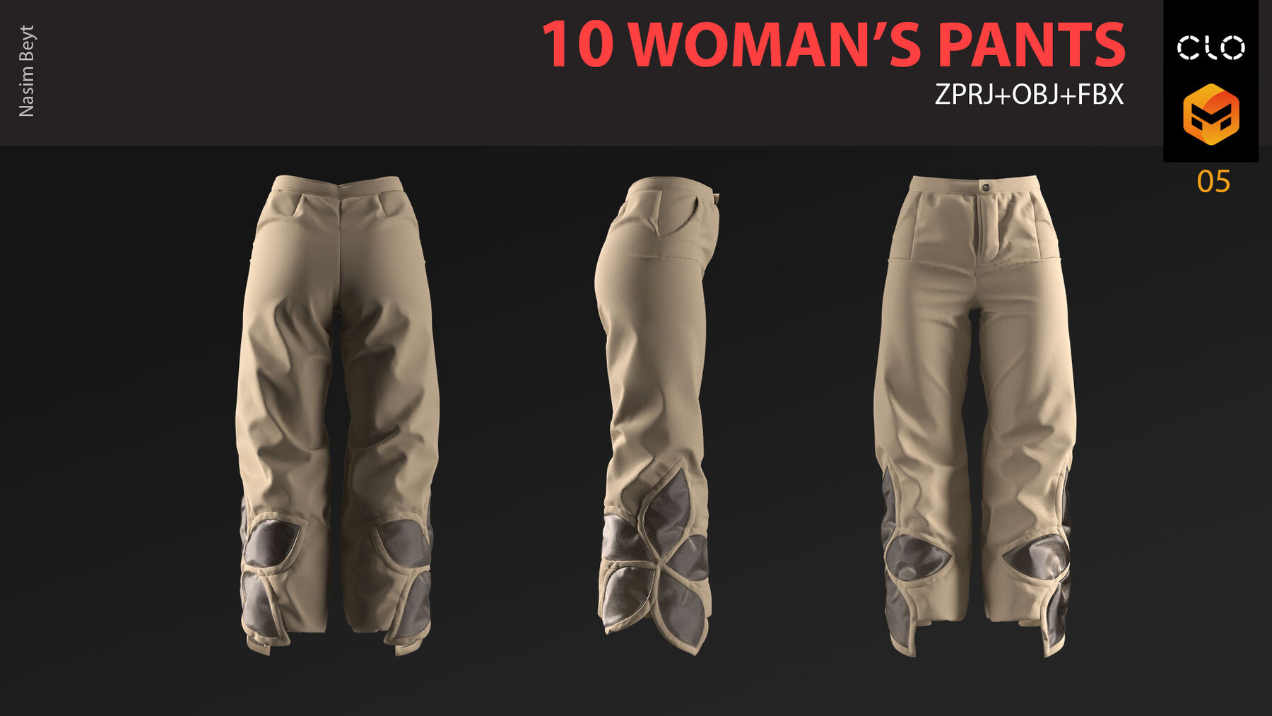 ArtStation - 10 WOMAN'S PANT PACK (VOL.03). Marvelous Designer/Clo3D ...