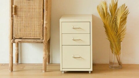 Iron 3-tier chest of drawers