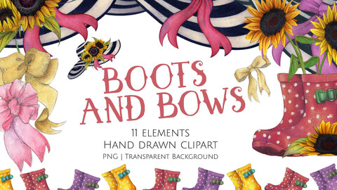 Boots and Bows Clipart Collection