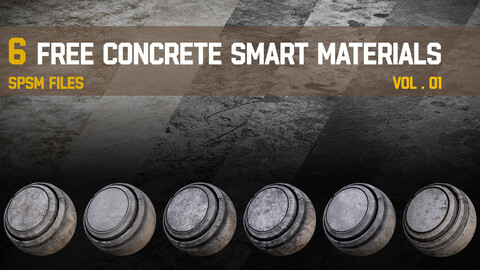 " 6 High Detailed Concrete Smart Materials " (Vol.1) - 100% FREE!