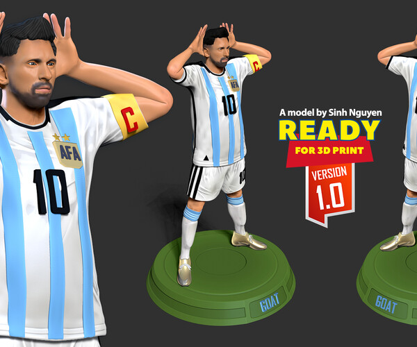 ArtStation - Messi Argentina Home Authentic Jersey World Cup Football 2022