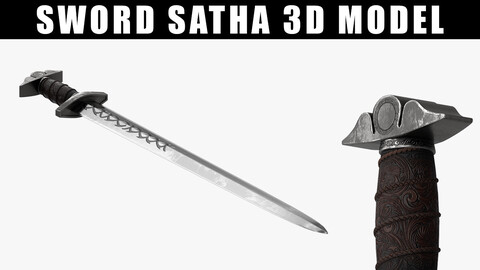 Sword Satha 3D model - Viking weapons