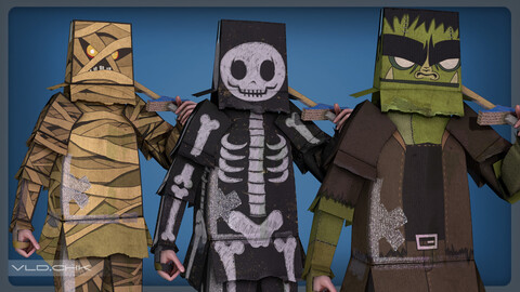 Cardboard Boy Skin Pack