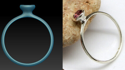 Download 3D ring model. A thin miniature ring with a small stone for the lovers of delicate jewelry.