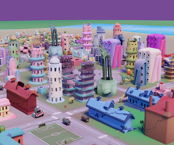 ArtStation Clay City Zombie APOCALYPSE with Characters Game Assets