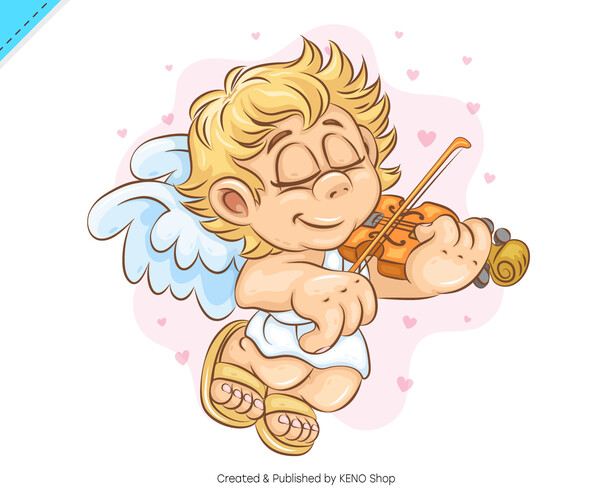 ArtStation - Cartoon Cupid Violinist. Clipart | Artworks