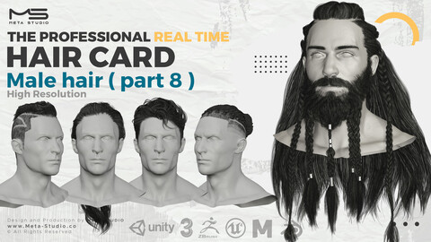 Male Hair Part 8 - Professional Realtime Hair card