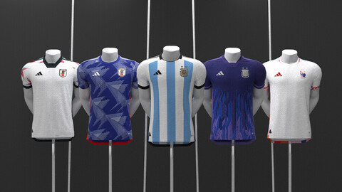 Pack Adidas Qatar 2022 Template Clo3D Jersey Football Adidas Model Zprj Marvelous Designer