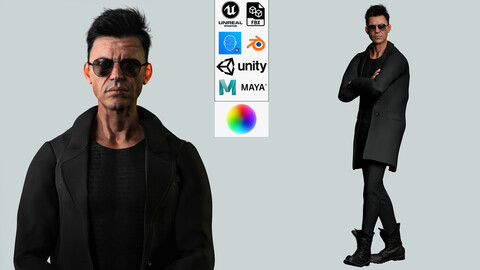 Realistic Secret Agent Man Ready unreal Blender