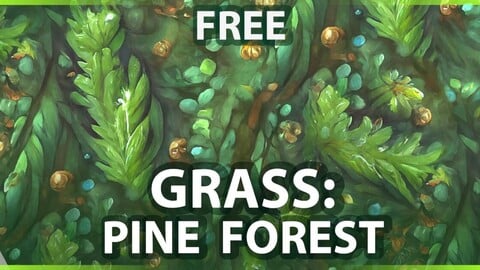 Grass: Pine Forest - 2 FREE Textures (Hand-Painted + Tileable)