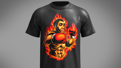 T-shirt flame boxing-Metaverse