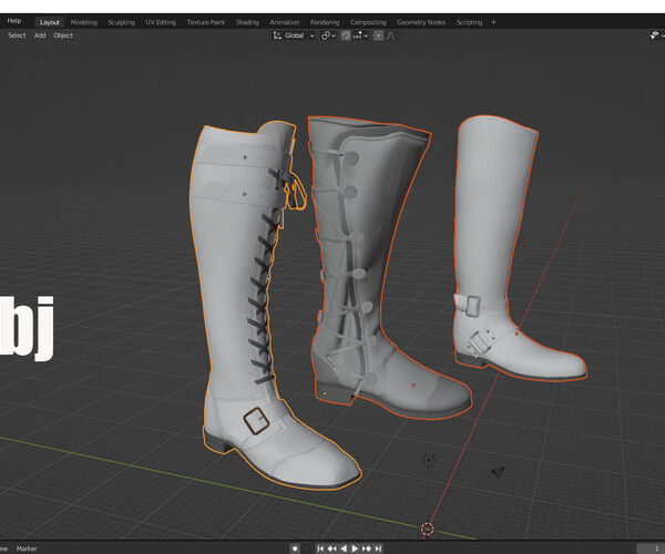 ArtStation - Boots medieval or steampunk style | Game Assets