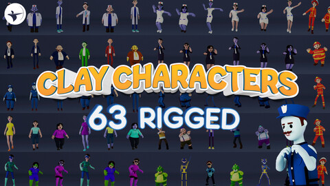 Cartoon 63 Stylized Characters Fully Rigged Blendshaped