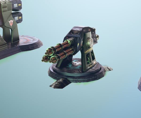 ArtStation - Sci-Fi Turrets & Cannons - Low-Poly, Game-Ready | Game Assets